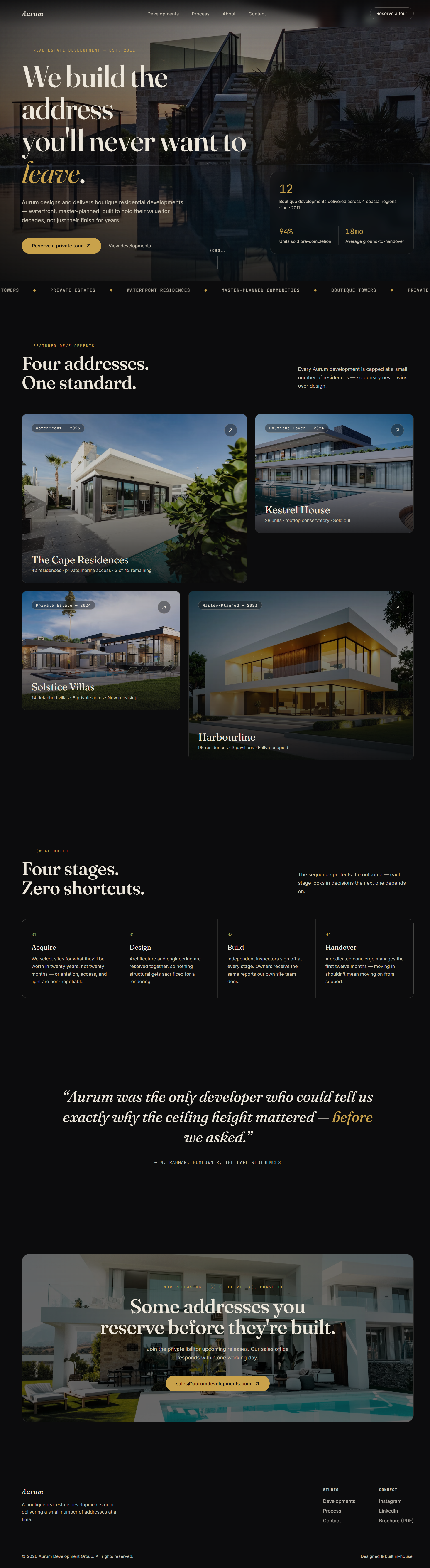 Real Estate website — full page preview