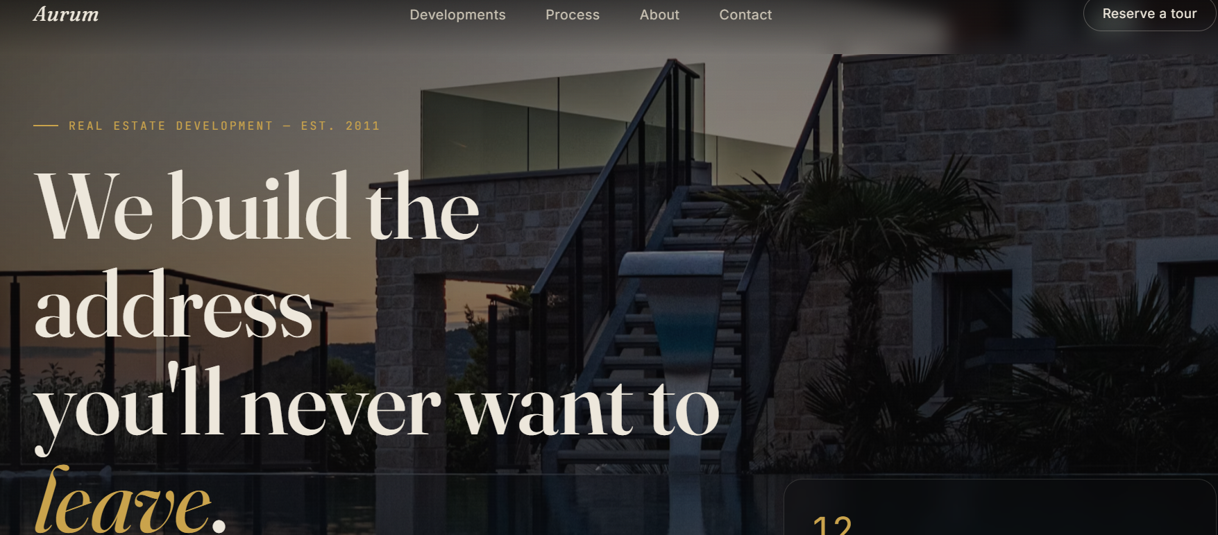 Real Estate website homepage screenshot