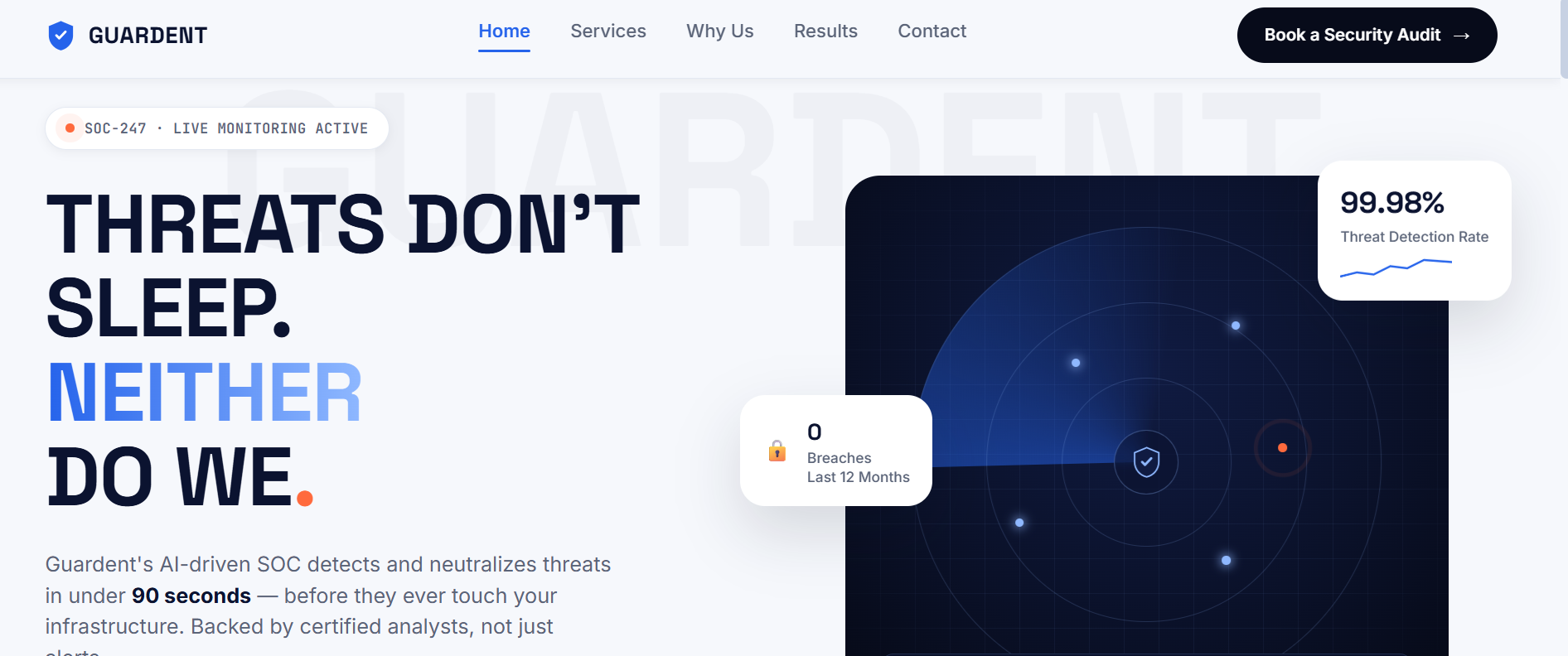 Cyber Security landing page project preview